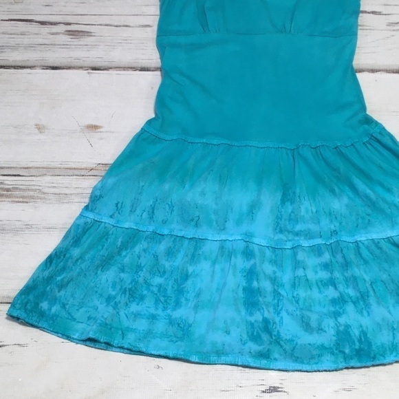 PrAna Dress Midi Tie Dye Blue Full Blue Small Sleeveless Tiered - Picture 4 of 11